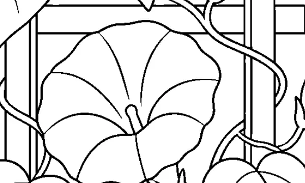 花・植物のぬりえ（大人向け）無料プリントの4枚目の一部を拡大した図