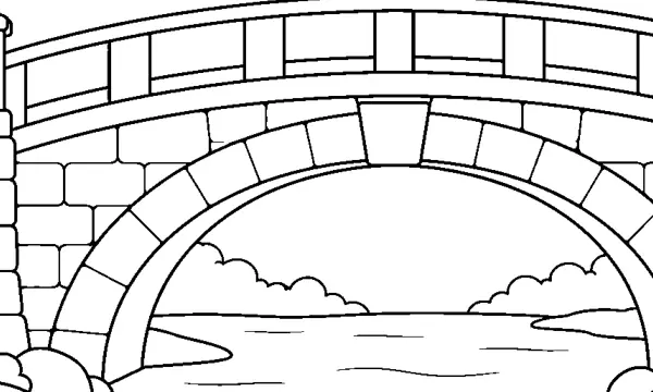 風景・建物のぬりえ 大人向け(15枚)の3枚目の一部を拡大した図