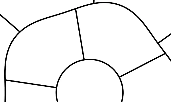 マンダラのぬりえ こども向け(15枚)の2枚目の一部を拡大した図