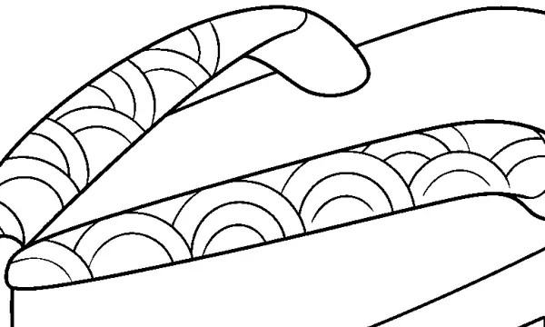 昔のくらし（回想法）のぬりえ 大人向け（15枚）の3枚目の一部を拡大した図